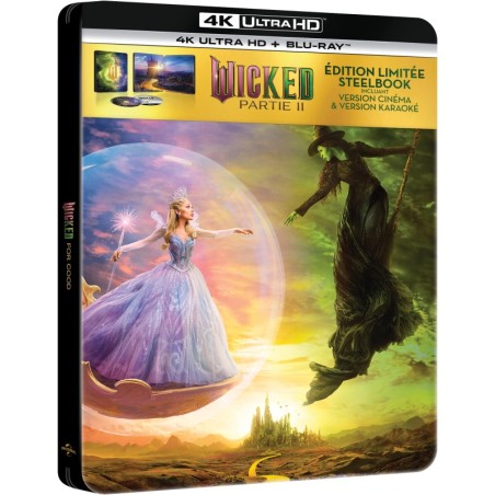 WICKED : PARTIE II - 4K UHD + BLU RAY - STEELBOOK - IMPORT
