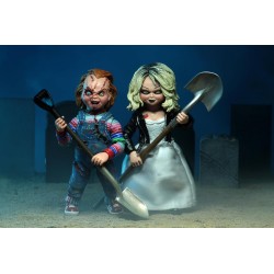 Chucky, la poupée diabolique Pack 2 Figurines - NECA - Ultimate Chucky & Tiffany, Multicolore 10 cm