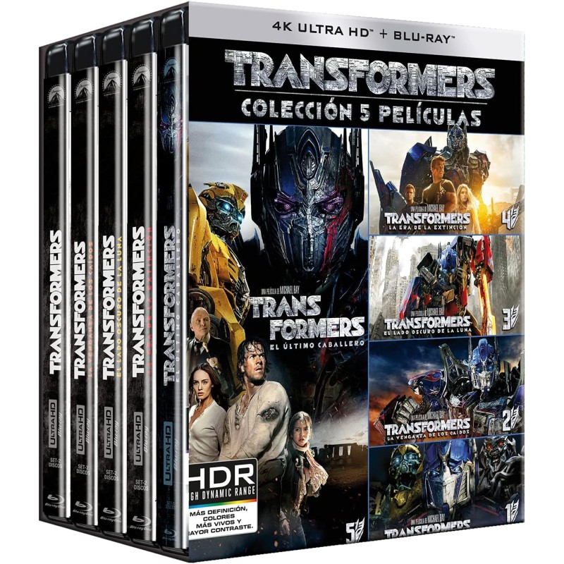 Coffret : Transformers 1 à 5 - 4K UHD + BLU RAY