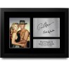 Crocodile Dundee - Paul Hogan & Linda Kozlowski - Autographe + Photo  - A4 Encadré