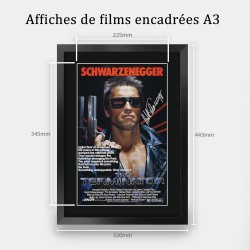Terminator - Arnold Schwarzenegger -  Affiche  + autographe  - A3 Encadré