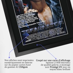 Terminator - Arnold Schwarzenegger -  Affiche  + autographe  - A3 Encadré