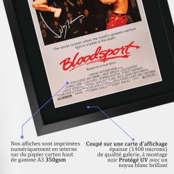 BLOODSPORT  - Jean-Claude Van Damme - affiche signée - A3 Encadré