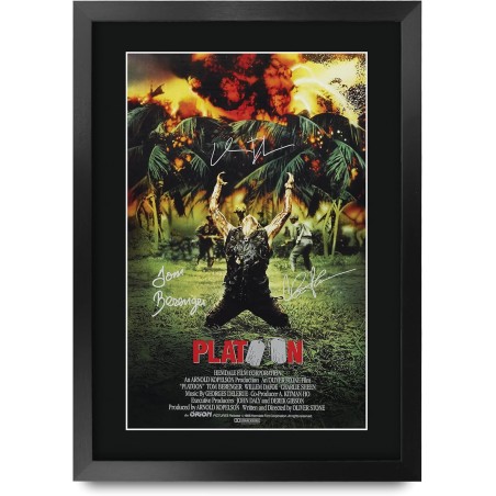 Platoon - affiche + autographes - A3 Encadré