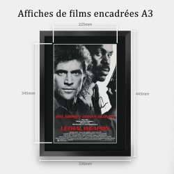 L'ARME FATALE -  Mel Gibson - Affiche + autographe  - A3 Encadré