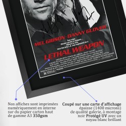 L'ARME FATALE -  Mel Gibson - Affiche + autographe  - A3 Encadré