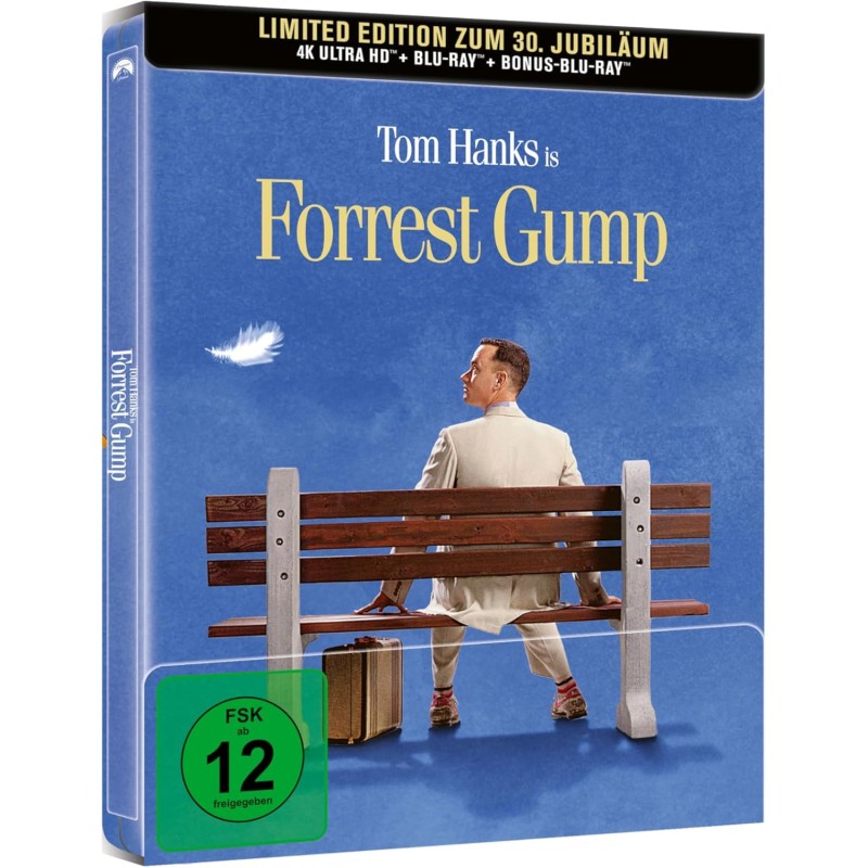 Forrest Gump -  4K UHD + BLU RAY  + BLU RAY bonus -  EDTITION COLLECTOR 30 ANS - SteelBook - IMPORT