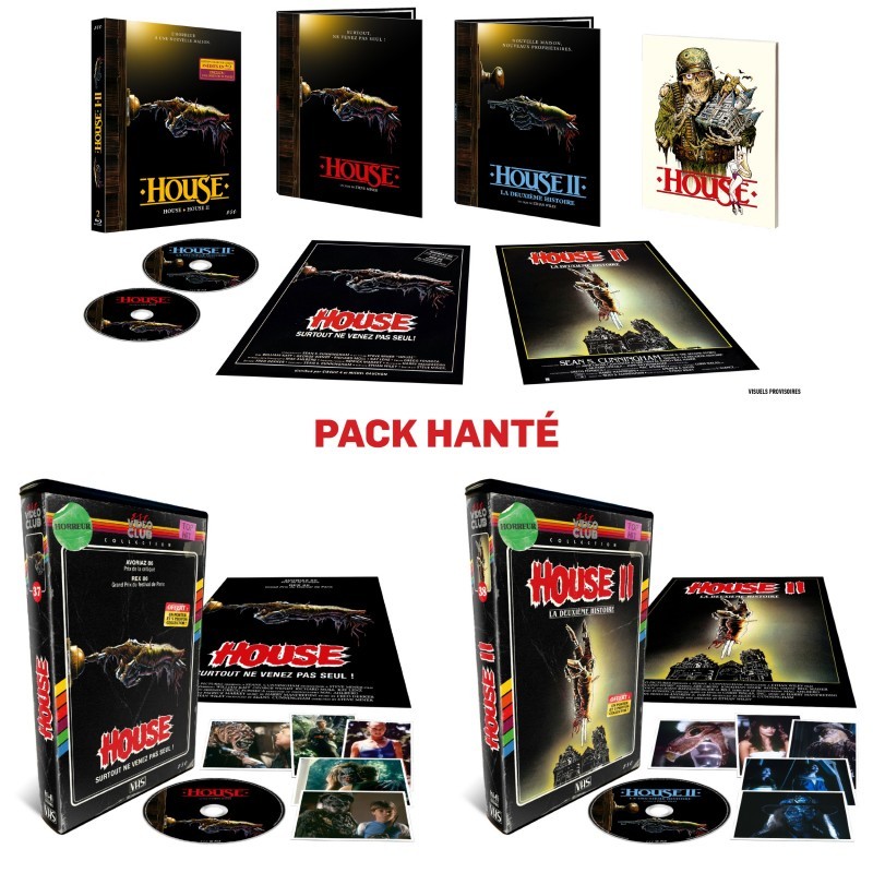 PACK HANTÉ : COLLECTOR "HOUSE 1 & 2" + 2 ESC VIDEO CLUB: N°37 "HOUSE" + N°38 "HOUSE 2"