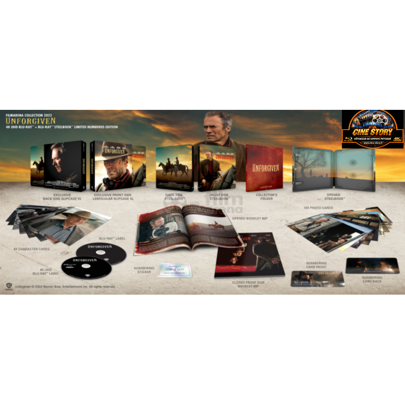 Impitoyable (THE UNFORGIVEN) - Lenticular 3D - 4K UHD + BLU RAY - Steelbook numéroté - Collection CINE STORY - N° 1