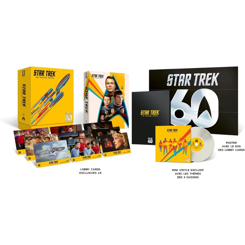 Star Trek, la série originale - L'Intégrale - 20 BLU RAY + 1 VINYLE 45 T + 9 ARTCARDS - Édition 60ème Anniversaire