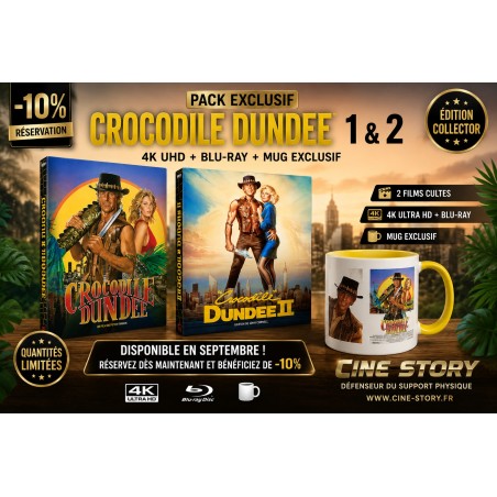 PACK - CROCODILE DUNDEE 1 & 2  - 4K UHD + BLU RAY + MUG
